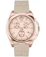 Versace Women's Swiss Chronograph Medusa Leather Strap Watch 40mm