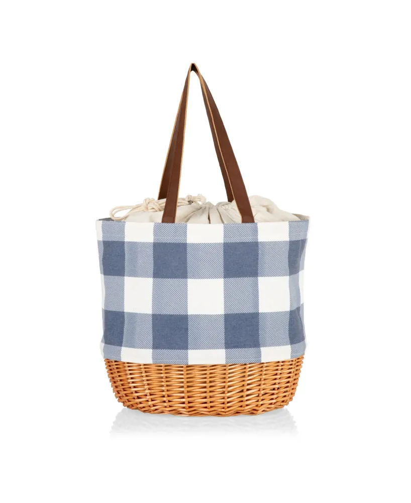 Picnic Time Coronado Canvas and Willow Basket Tote Bag