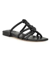 Nine West Women's Makee Square Toe Flat Casual Sandals