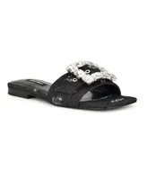 Nine West Women's Matter Slip-On Embellished Flat Sandals