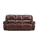 White Label Colin 87" Leather Match Lay Flat Double Reclining Sofa