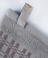 Superior Larissa Geometric Embroidered Jacquard Border Cotton -Pc. Bath Towel Set