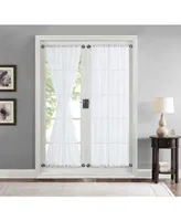 Hlc.me Sheer Voile French Door Patio Sidelight Window Treatment Curtain Panels with Tieback for Kitchen