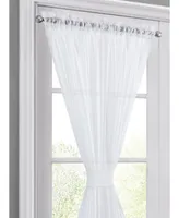 Hlc.me Sheer Voile French Door Patio Sidelight Window Treatment Curtain Panels with Tieback for Kitchen - 2 Panels