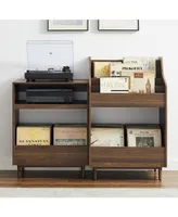 Crosley Furniture Liam 2Pc Medium-Density Fiberboard (Mdf) Record Player Stand And Vinyl Storage Set