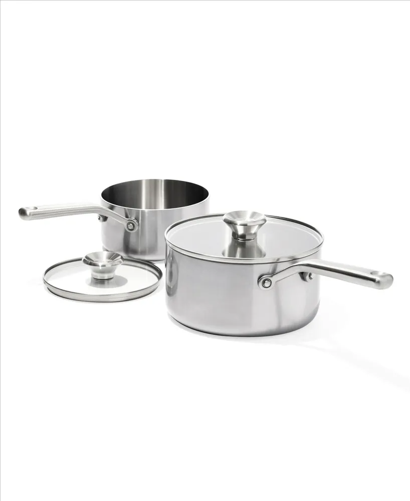 Oxo Mira Tri-Ply Stainless Steel 4 Piece Saucepan Set