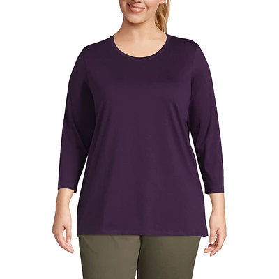 Lands' End Women's Plus 3/4 Sleeve Cotton Supima Tunic