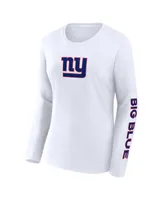 Women's Fanatics White New York Giants Component Long Sleeve T-shirt