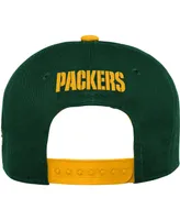 Youth Boys and Girls Green Green Bay Packers Lock Up Snapback Hat