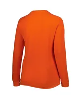 Women's Pressbox Orange Clemson Tigers Surf Southlawn Waffle-Knit Thermal Tri-Blend Long Sleeve T-shirt