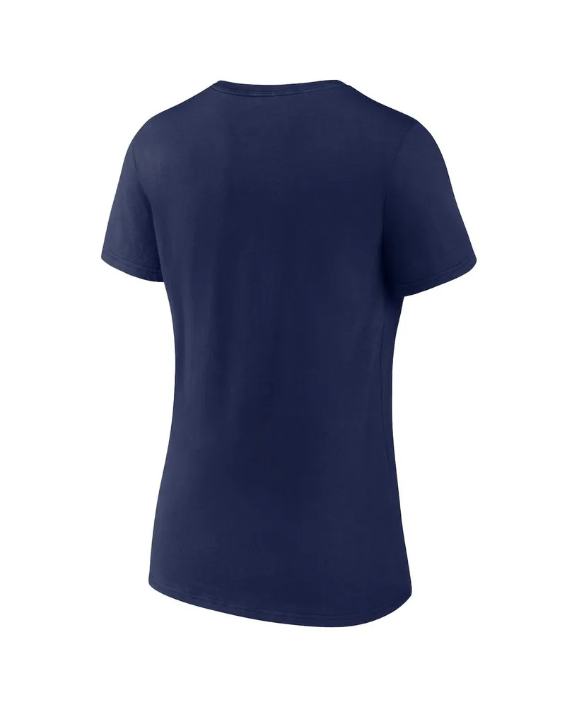 Women's Fanatics College Navy Seattle Seahawks Shine Time V-Neck T-shirt