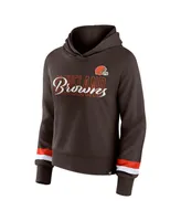 Women's Fanatics Brown Cleveland Browns Over Under Pullover Hoodie