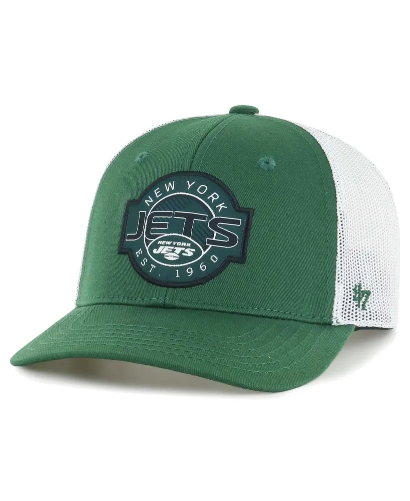 Youth Boys and Girls '47 Brand Green, White New York Jets Scramble Adjustable Trucker Hat