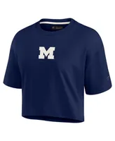 Women's Fanatics Signature Navy Michigan Wolverines Super Soft Boxy Cropped T-shirt