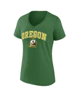 Women's Fanatics Green Oregon Ducks Evergreen Campus V-Neck T-shirt