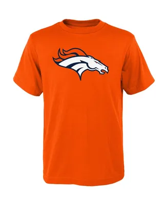 Big Boys Orange Denver Broncos Primary Logo T-shirt
