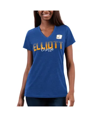 Women's G-iii 4Her by Carl Banks Royal Distressed Chase Elliott Snap V-Neck T-shirt