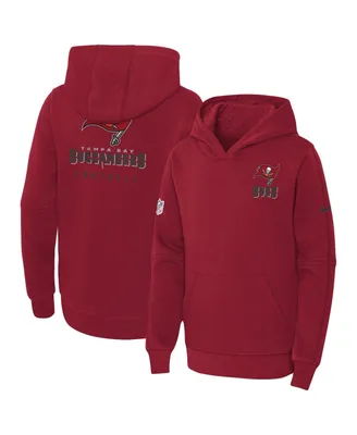 Big Boys Nike Red Tampa Bay Buccaneers 2023 Sideline Club Fleece Pullover Hoodie