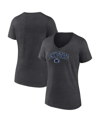 Women's Fanatics Heather Charcoal Penn State Nittany Lions Evergreen Campus V-Neck T-shirt
