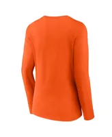 Women's Fanatics Orange Clemson Tigers Evergreen Campus Long Sleeve V-Neck T-shirt