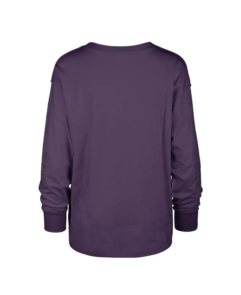 Women's '47 Brand Purple Distressed Baltimore Ravens Tom Cat Long Sleeve T-shirt