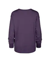 Women's '47 Brand Purple Distressed Baltimore Ravens Tom Cat Long Sleeve T-shirt