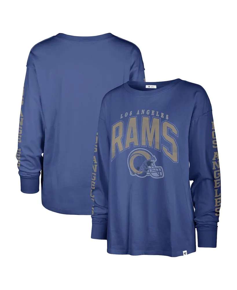 Women's '47 Brand Royal Distressed Los Angeles Rams Tom Cat Long Sleeve T-shirt