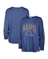 Women's '47 Brand Royal Distressed Los Angeles Rams Tom Cat Long Sleeve T-shirt