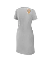 Women's Wear by Erin Andrews Heather Gray Tennessee Volunteers Knotted T-shirt Dress