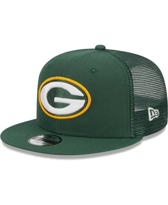 Youth Boys and Girls New Era Green Green Bay Packers Main Trucker 9FIFTY Snapback Hat