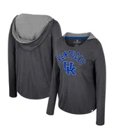 Colosseum Women's Kentucky Wildcats Distressed Heather Long Sleeve Hoodie T-shirt