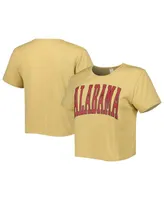 Women's ZooZatz Tan Alabama Crimson Tide Core Fashion Cropped T-shirt