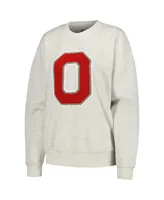 Women's Gameday Couture Ash Ohio State Buckeyes Team Effort Pullover Sweatshirt and Shorts Sleep Set