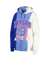 Women's Gameday Couture Royal Kansas Jayhawks Hall of Fame Colorblock Pullover Hoodie