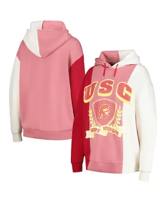 Women's Gameday Couture Cardinal Usc Trojans Hall of Fame Colorblock Pullover Hoodie