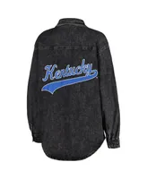 Women's Gameday Couture Charcoal Kentucky Wildcats Multi-Hit Tri-Blend Oversized Button-Up Denim Jacket