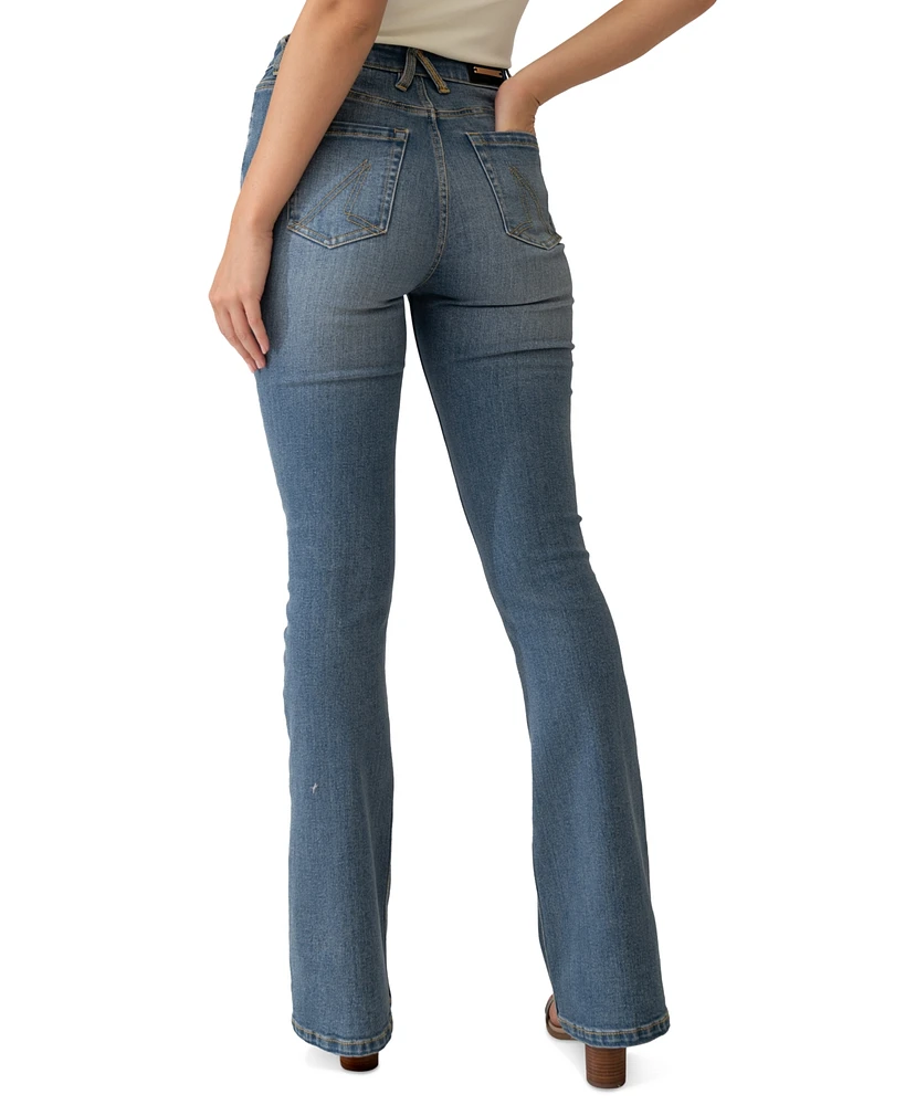 Adrienne Landau Women's High-Rise Flare-Leg Jeans