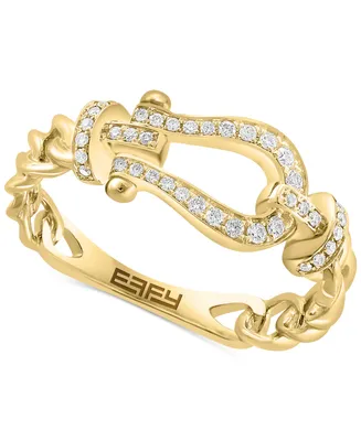 Effy Diamond Horseshoe Buckle Ring (1/6 ct. t.w.) in 14k Gold