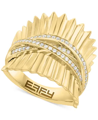 Effy Diamond Pleated Crossover Statement Ring (1/4 ct. t.w.) Ring in 14k Gold