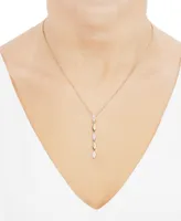 Diamond Cluster Lariat Necklace (1/10 ct. t.w.) in 14k Gold-Plated Sterling Silver, 16" + 2" extender - Gold