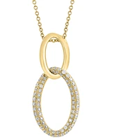 Effy Diamond Interlocking Oval Loop 18" Pendant Necklace (1/2 ct. t.w.) in 14k Gold