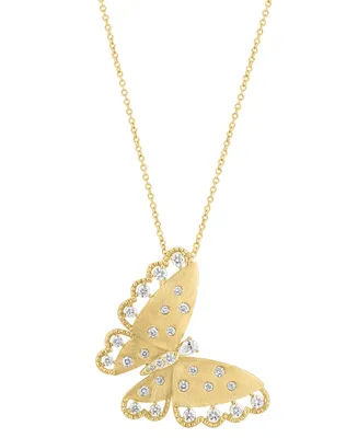 Effy Diamond Butterfly 18" Pendant Necklace (3/4 ct. t.w.) in 14k Gold