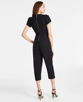 Calvin Klein Women's Tie-Waist Tulip-Sleeve Jumpsuit