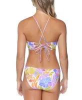 Raisins Juniors Shorebreak Printed Halter Bikini Top Printed Strappy Side Bikini Bottoms