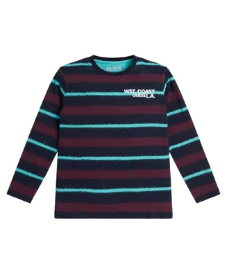 Guess Big Boys Cotton Jersey All Over Print with Puff Logo T-shirt