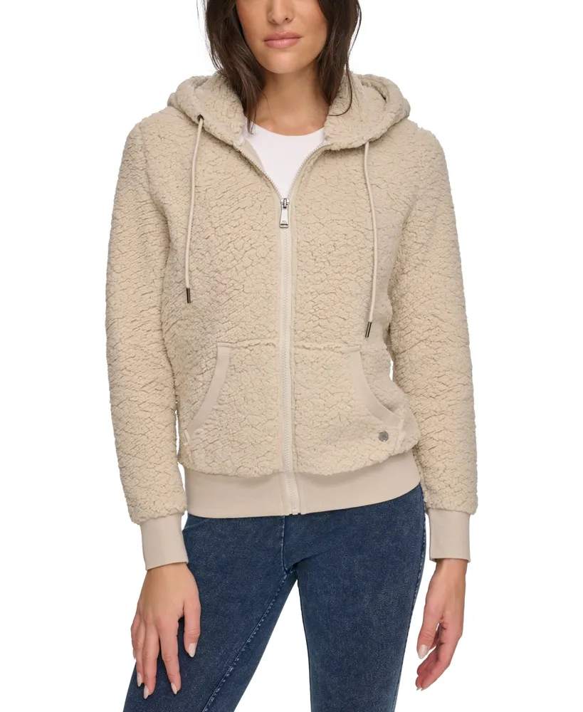 Andrew Marc Sport Women's Faux Fur Zip Up Hoodie Jacket