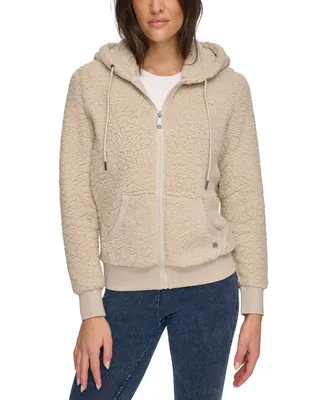 Andrew Marc Sport Women's Faux Fur Zip Up Hoodie Jacket
