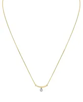 Sirena Diamond Dangle Curved Bar 18" Pendant Necklace (1/3 ct. t.w.) in 14k Two-Tone Gold - Two