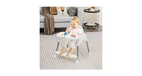 4-in-1 Convertible Baby High Chair with Removable Double Tray
