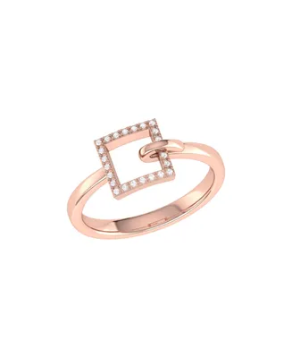 LuvMyJewelry On the Block Square Design Sterling Silver Diamond Ring